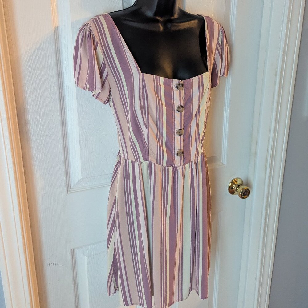 Xhilaration pink striped mini dress - x small